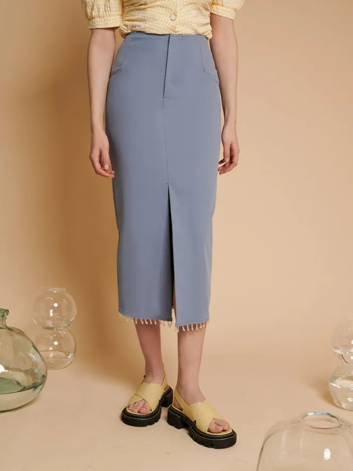 Womenswear Bottoms Sister Jane Ghospell Wren Embellished Skirt Aegean Blue