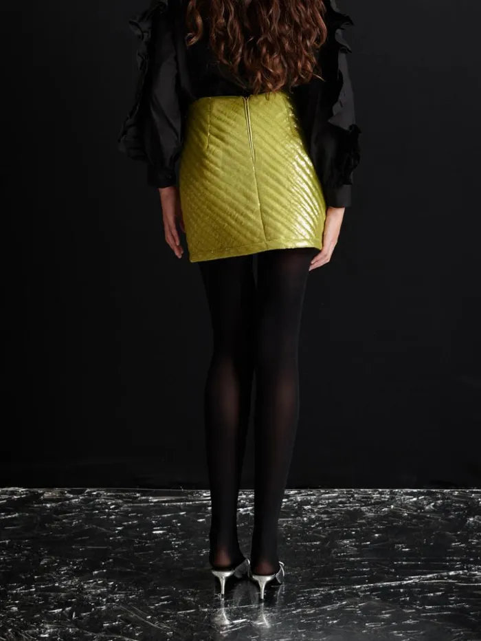 Womenswear Bottoms Sister Jane Ghospell Xyla Padded Sequin Mini Skirt Apple Green
