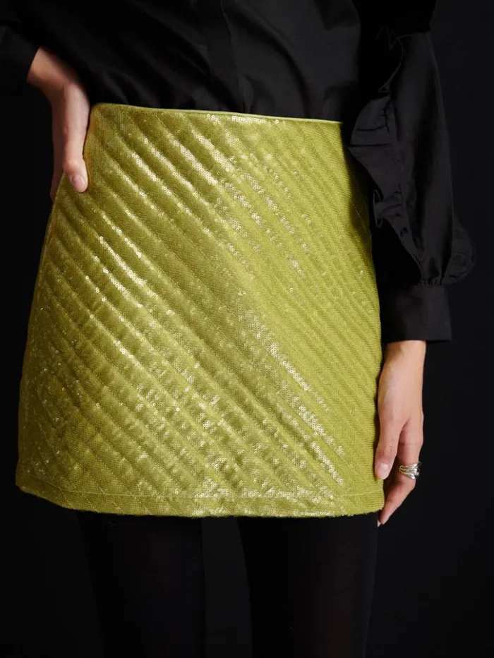 Womenswear Bottoms Sister Jane Ghospell Xyla Padded Sequin Mini Skirt Apple Green