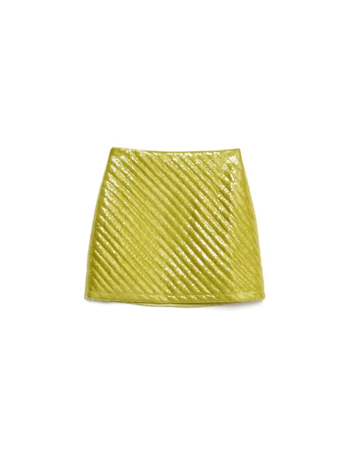 Womenswear Bottoms Sister Jane Ghospell Xyla Padded Sequin Mini Skirt Apple Green