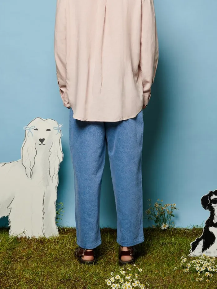 Womenswear Bottoms Sister Jane Honeycomb Denim Trousers Washed Denim Womenswear Bottoms Sister Jane Honeycomb Denim Trousers Washed Denim