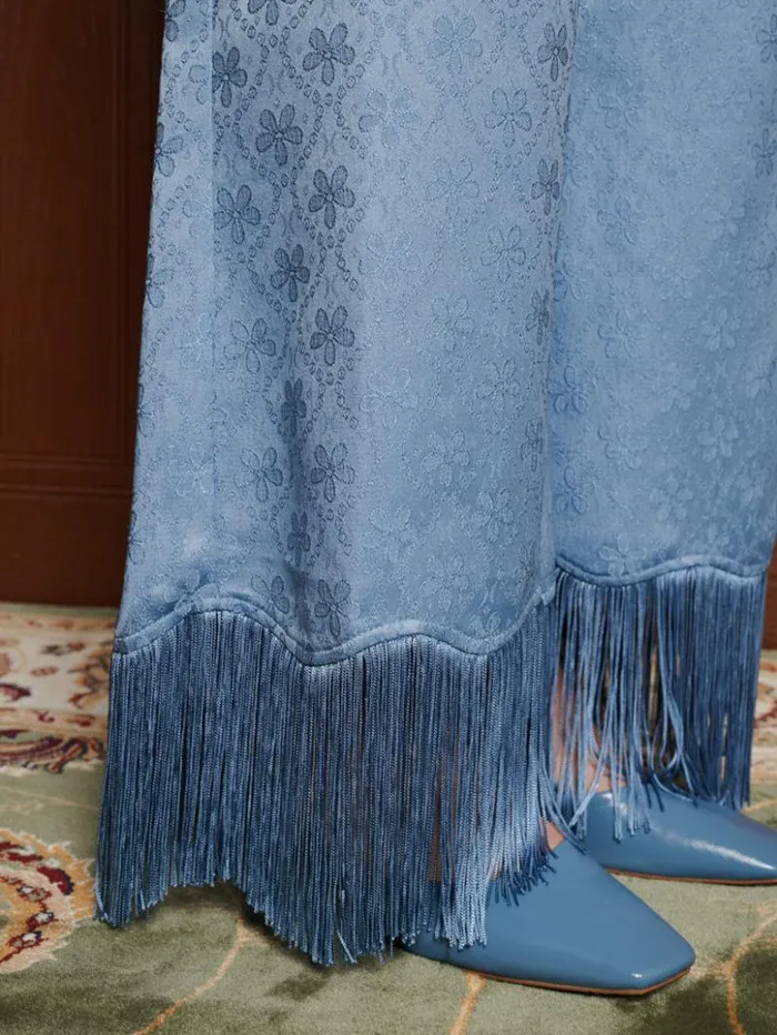 Womenswear Bottoms Sister Jane Miroir Fringe Trousers Dutch Blue