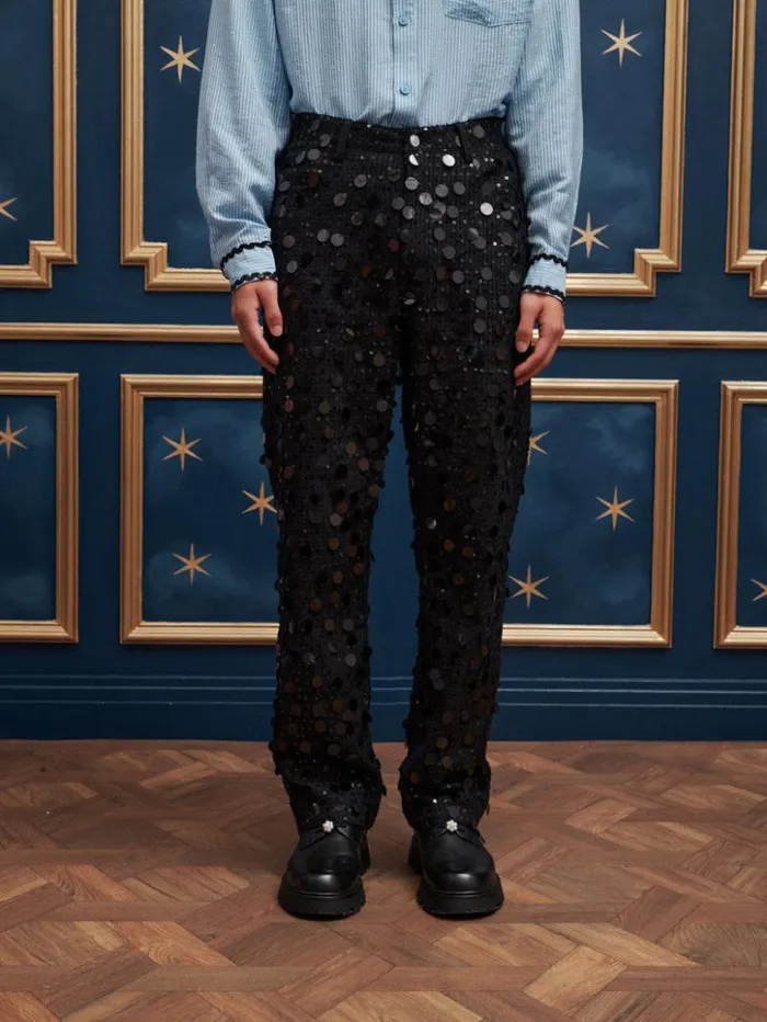 Womenswear Bottoms Sister Jane Naveen Sequin Jeans Coal Black