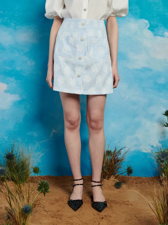 Womenswear Bottoms Sister Jane Rodeo Tweed Mini Skirt Pastel Blue