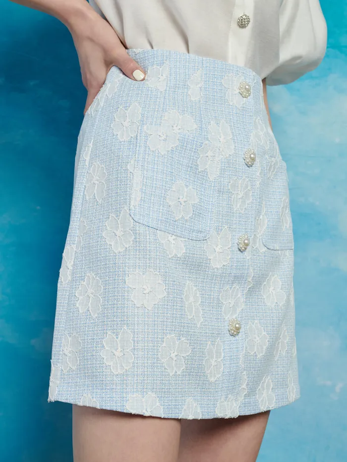 Womenswear Bottoms Sister Jane Rodeo Tweed Mini Skirt Pastel Blue