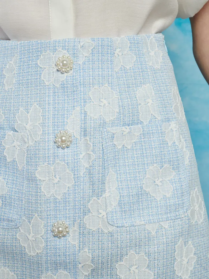 Womenswear Bottoms Sister Jane Rodeo Tweed Mini Skirt Pastel Blue
