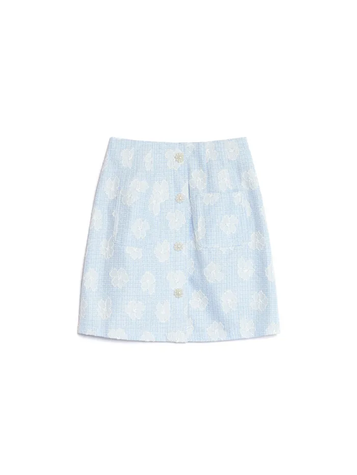 Womenswear Bottoms Sister Jane Rodeo Tweed Mini Skirt Pastel Blue