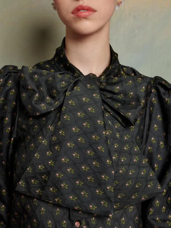 Womenswear Dresses Sister Jane Ballad Jacquard Bow Dress Coal Black