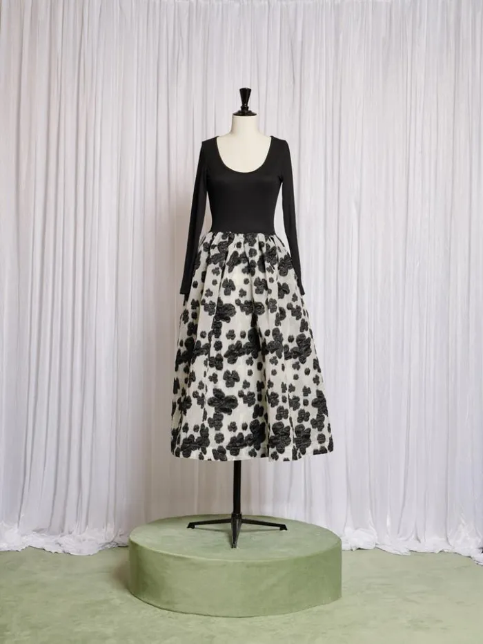 Womenswear Dresses Sister Jane Balletic Midi Dress Black and White Floral Womenswear Dresses Sister Jane Balletic Midi Dress Black and White Floral