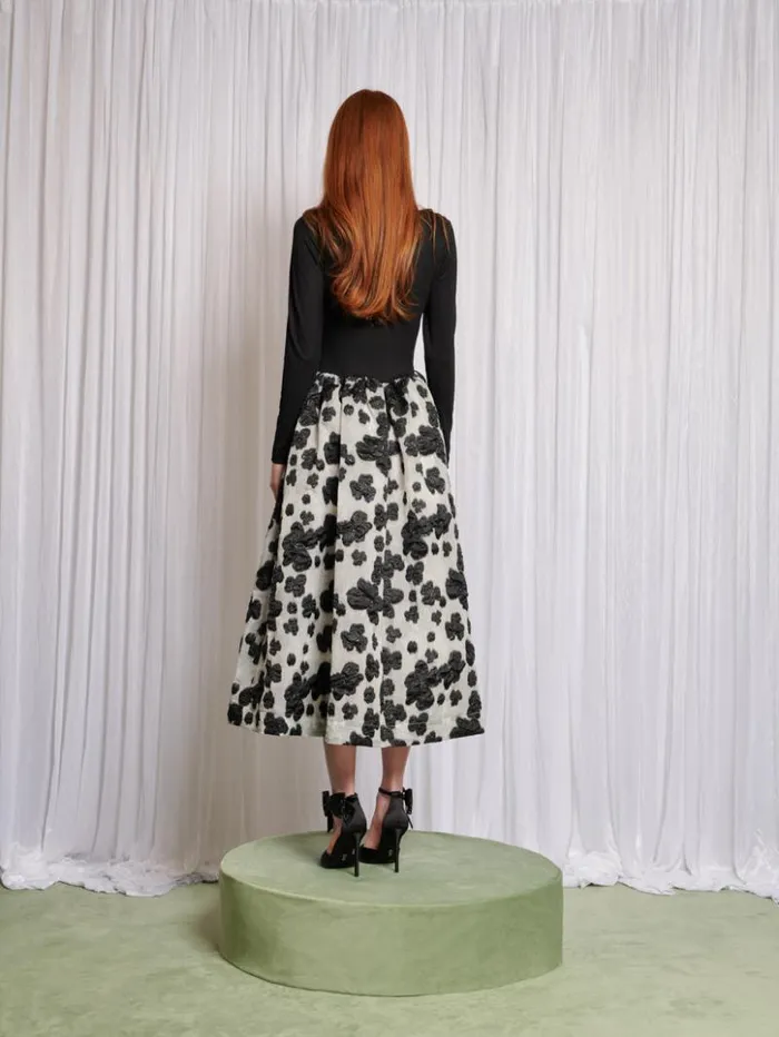 Womenswear Dresses Sister Jane Balletic Midi Dress Black and White Floral Womenswear Dresses Sister Jane Balletic Midi Dress Black and White Floral