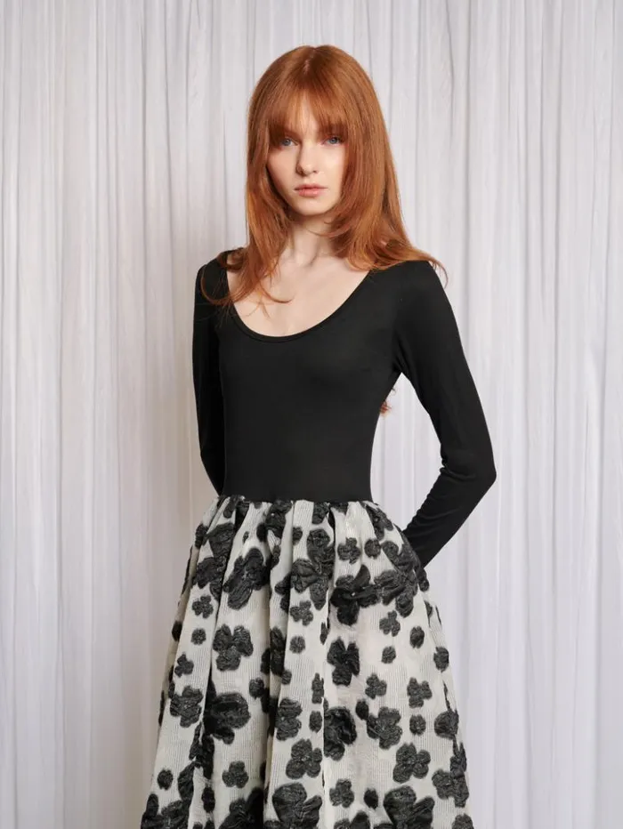 Womenswear Dresses Sister Jane Balletic Midi Dress Black and White Floral Womenswear Dresses Sister Jane Balletic Midi Dress Black and White Floral