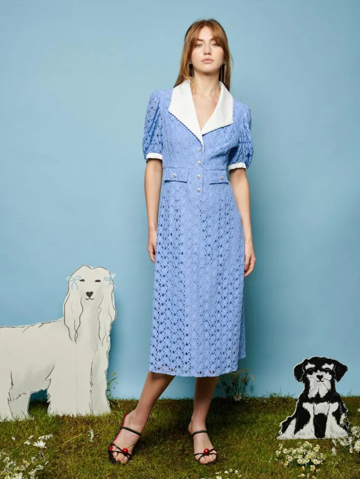 Womenswear Dresses Sister Jane Bella Lace Midi Dress Cornflower Blue
