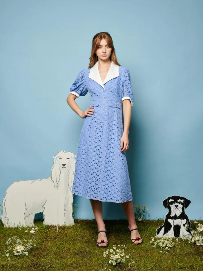 Womenswear Dresses Sister Jane Bella Lace Midi Dress Cornflower Blue Womenswear Dresses Sister Jane Bella Lace Midi Dress Cornflower Blue