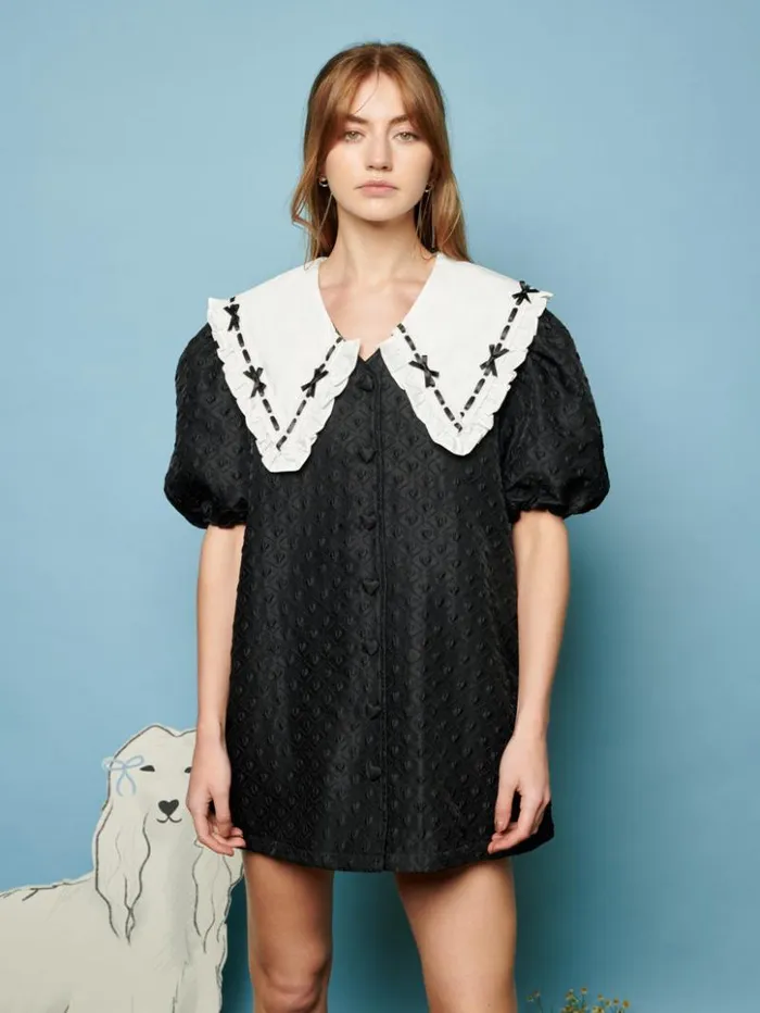Womenswear Dresses Sister Jane Bonnie Bow Collar Dress Coal Black