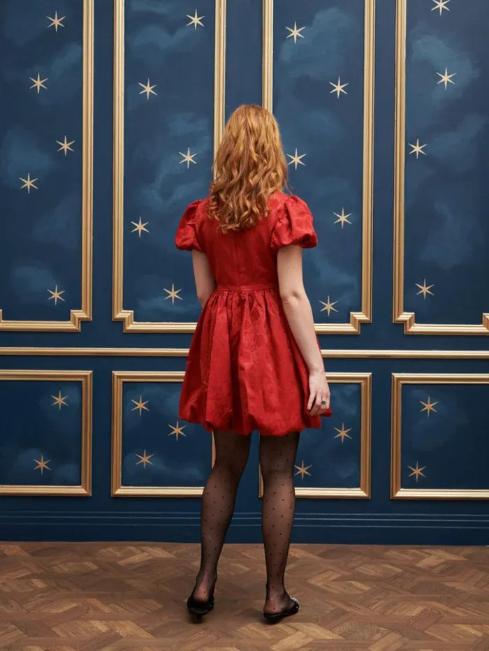 Womenswear Dresses Sister Jane Charm Jacquard Mini Dress Bordeaux Red Womenswear Dresses Sister Jane Charm Jacquard Mini Dress Bordeaux Red
