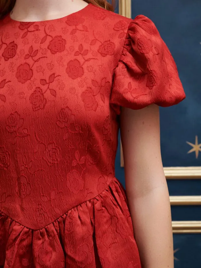 Womenswear Dresses Sister Jane Charm Jacquard Mini Dress Bordeaux Red Womenswear Dresses Sister Jane Charm Jacquard Mini Dress Bordeaux Red