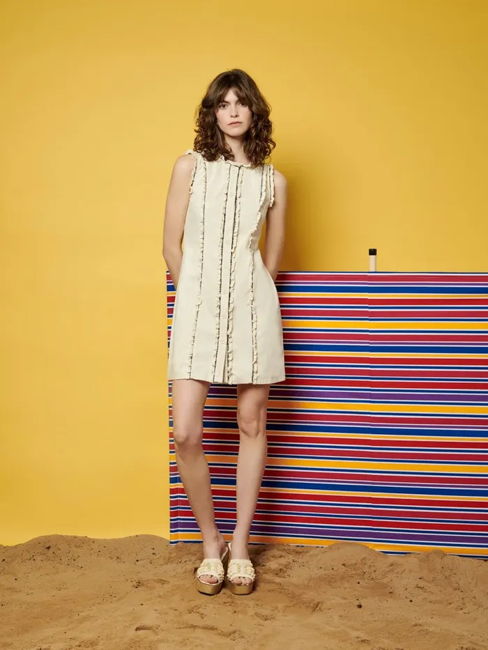 Womenswear Dresses Sister Jane Ghospell Donna Trimmed Mini Dress Parchment Beige Womenswear Dresses Sister Jane Ghospell Donna Trimmed Mini Dress Parchment Beige