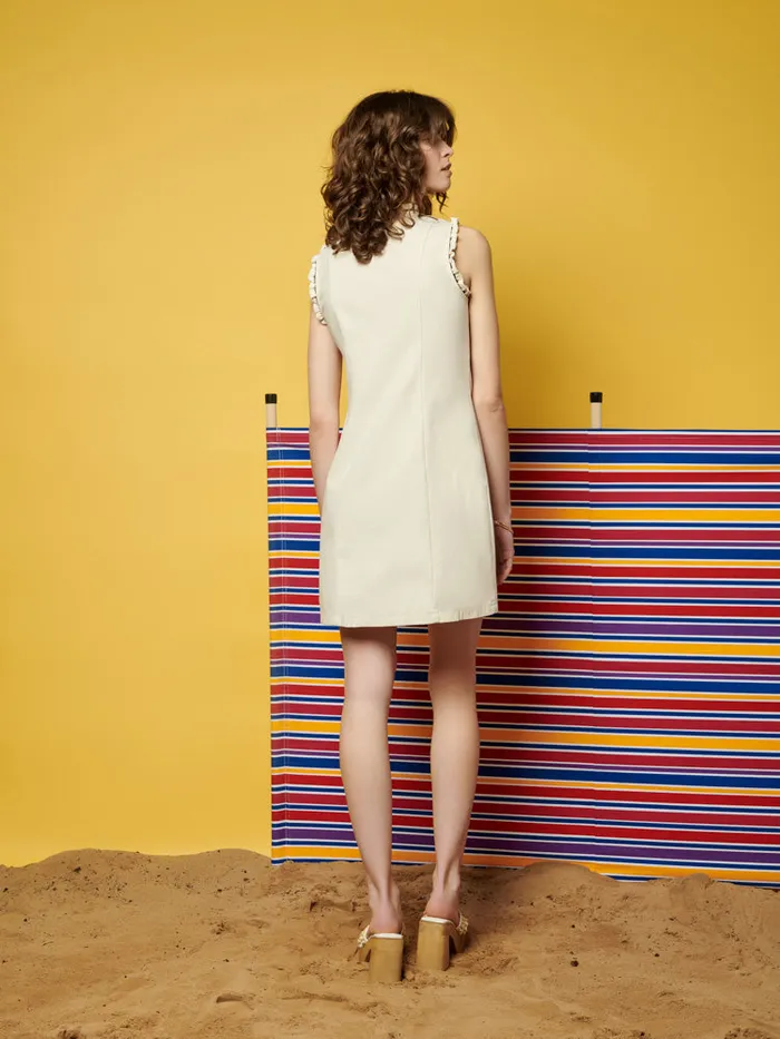 Womenswear Dresses Sister Jane Ghospell Donna Trimmed Mini Dress Parchment Beige Womenswear Dresses Sister Jane Ghospell Donna Trimmed Mini Dress Parchment Beige
