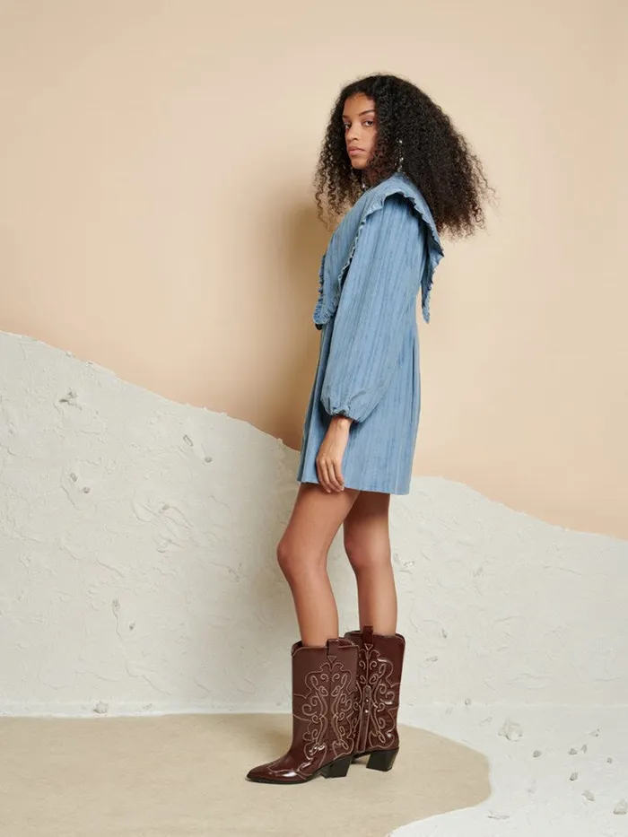Womenswear Dresses Sister Jane Ghospell Drew Mini Dress Monument Blue Womenswear Dresses Sister Jane Ghospell Drew Mini Dress Monument Blue