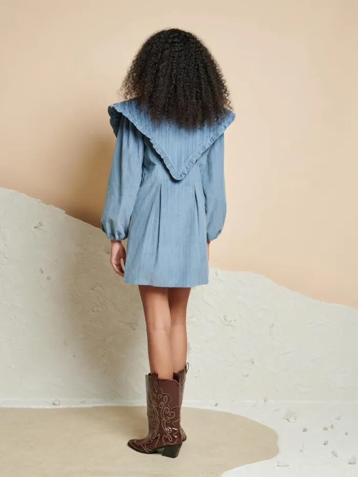 Womenswear Dresses Sister Jane Ghospell Drew Mini Dress Monument Blue Womenswear Dresses Sister Jane Ghospell Drew Mini Dress Monument Blue