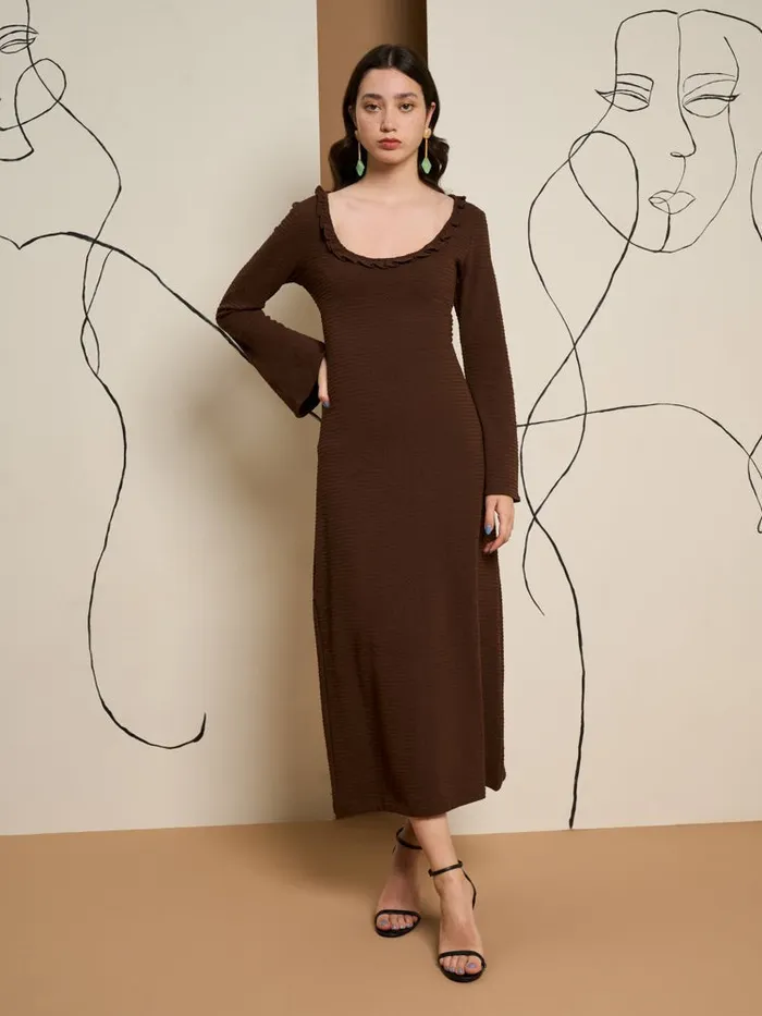 Womenswear Dresses Sister Jane Ghospell Jenna Midi Dress Gingerbread Brown
