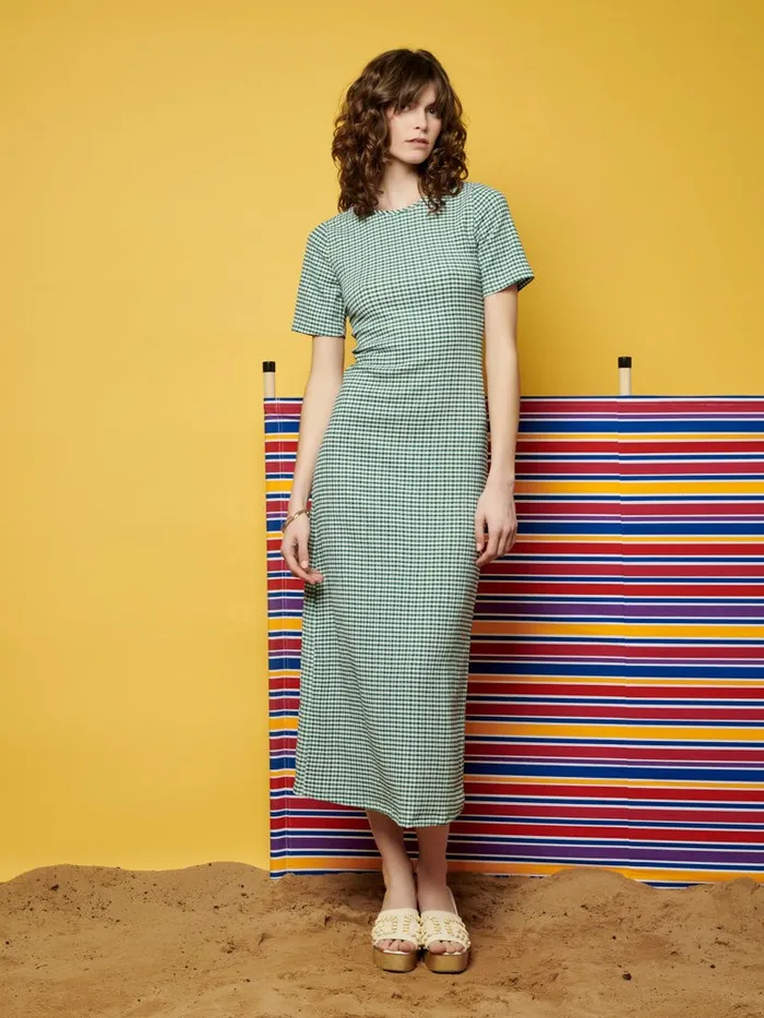 Womenswear Dresses Sister Jane Ghospell Leila Check Midi Dress Envy Green