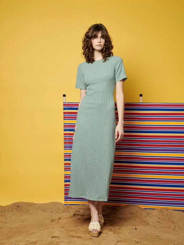Womenswear Dresses Sister Jane Ghospell Leila Check Midi Dress Envy Green Womenswear Dresses Sister Jane Ghospell Leila Check Midi Dress Envy Green