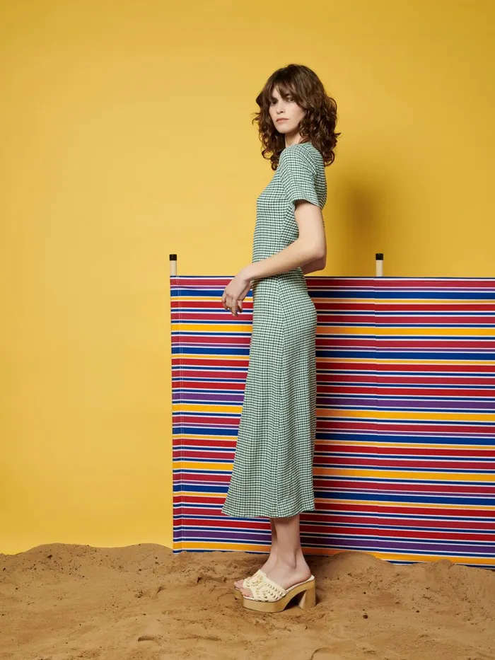 Womenswear Dresses Sister Jane Ghospell Leila Check Midi Dress Envy Green Womenswear Dresses Sister Jane Ghospell Leila Check Midi Dress Envy Green