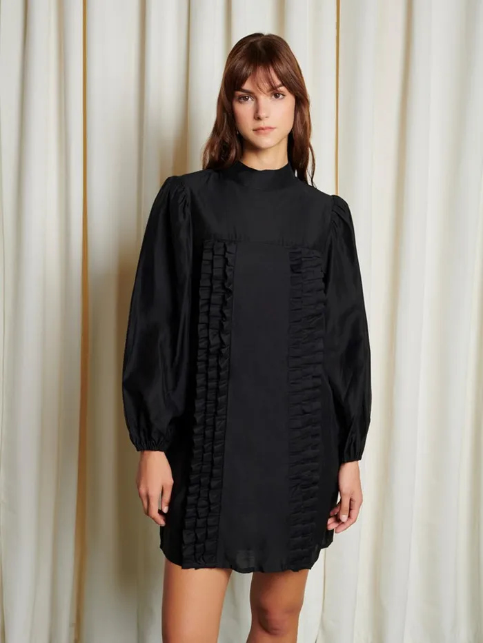 Womenswear Dresses Sister Jane Ghospell Lundy Ruffle Mini Dress Coal Black