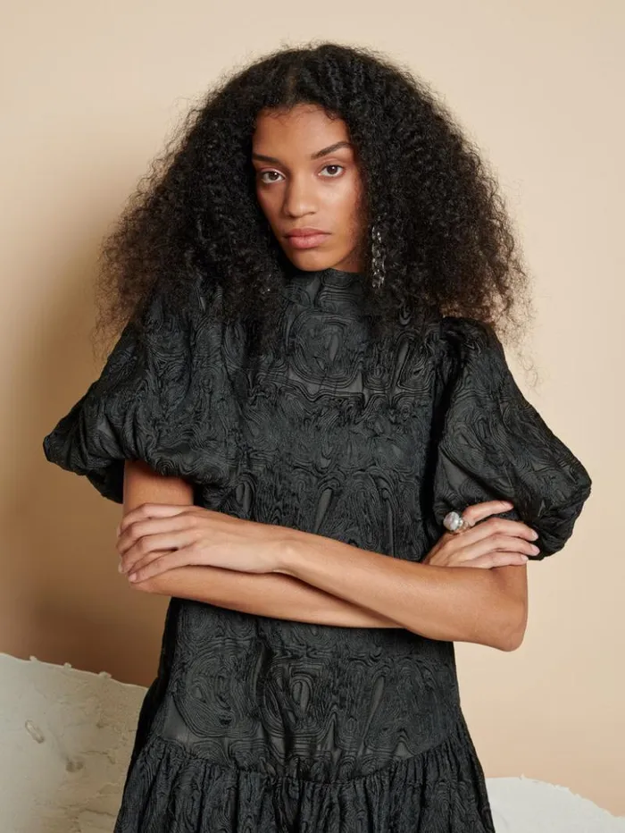 Womenswear Dresses Sister Jane Ghospell Salome Jacquard Mini Dress Coal Black Womenswear Dresses Sister Jane Ghospell Salome Jacquard Mini Dress Coal Black