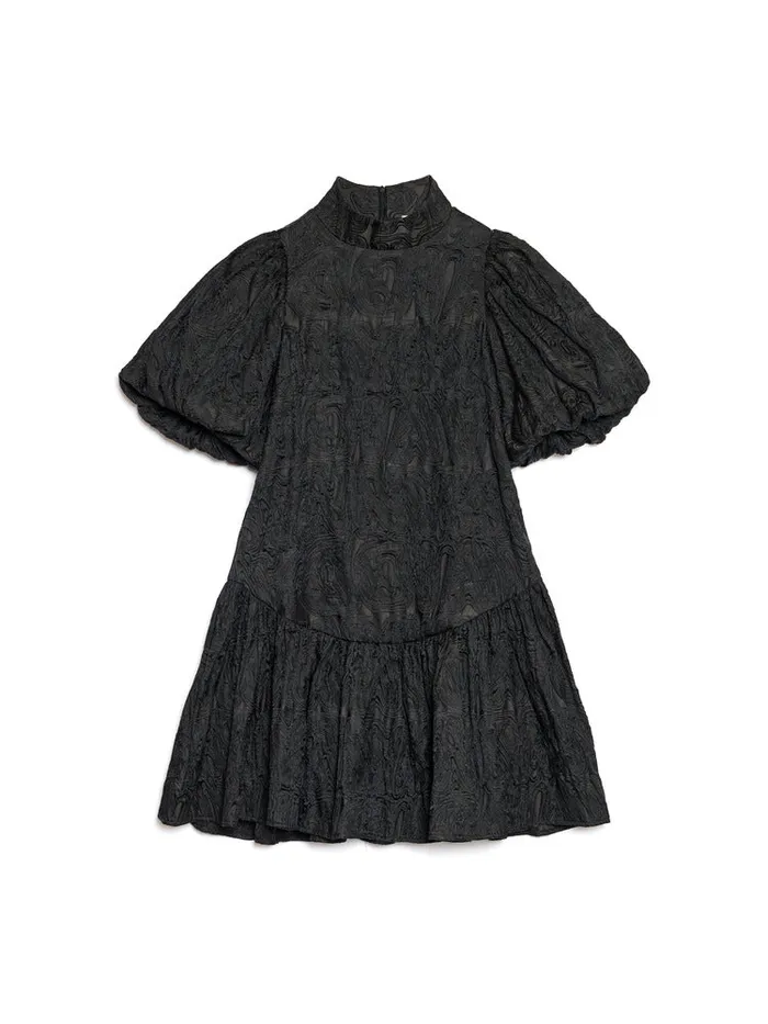 Womenswear Dresses Sister Jane Ghospell Salome Jacquard Mini Dress Coal Black Womenswear Dresses Sister Jane Ghospell Salome Jacquard Mini Dress Coal Black