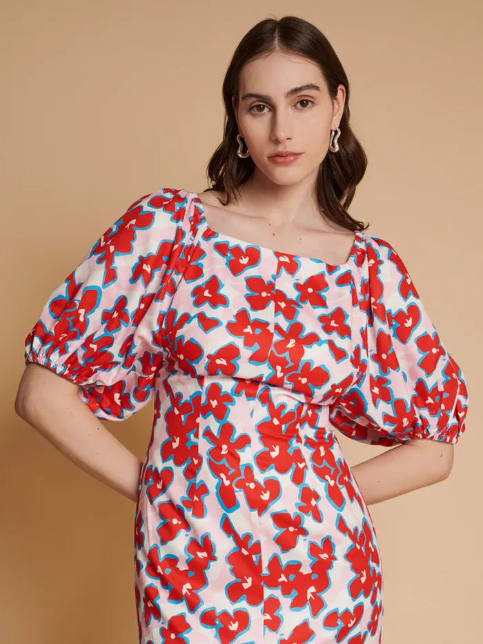 Womenswear Dresses Sister Jane Ghospell Scout Floral Midi Dress Red Pink Indigo Womenswear Dresses Sister Jane Ghospell Scout Floral Midi Dress Red Pink Indigo