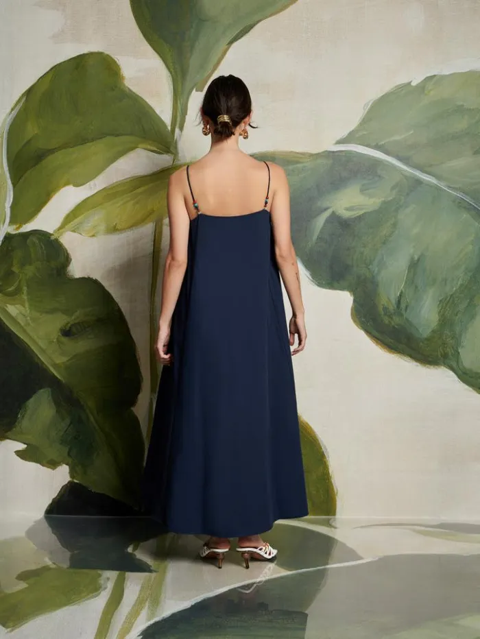 Womenswear Dresses Sister Jane Ghospell Ula Bead Midi Dress Navy Blue Womenswear Dresses Sister Jane Ghospell Ula Bead Midi Dress Navy Blue