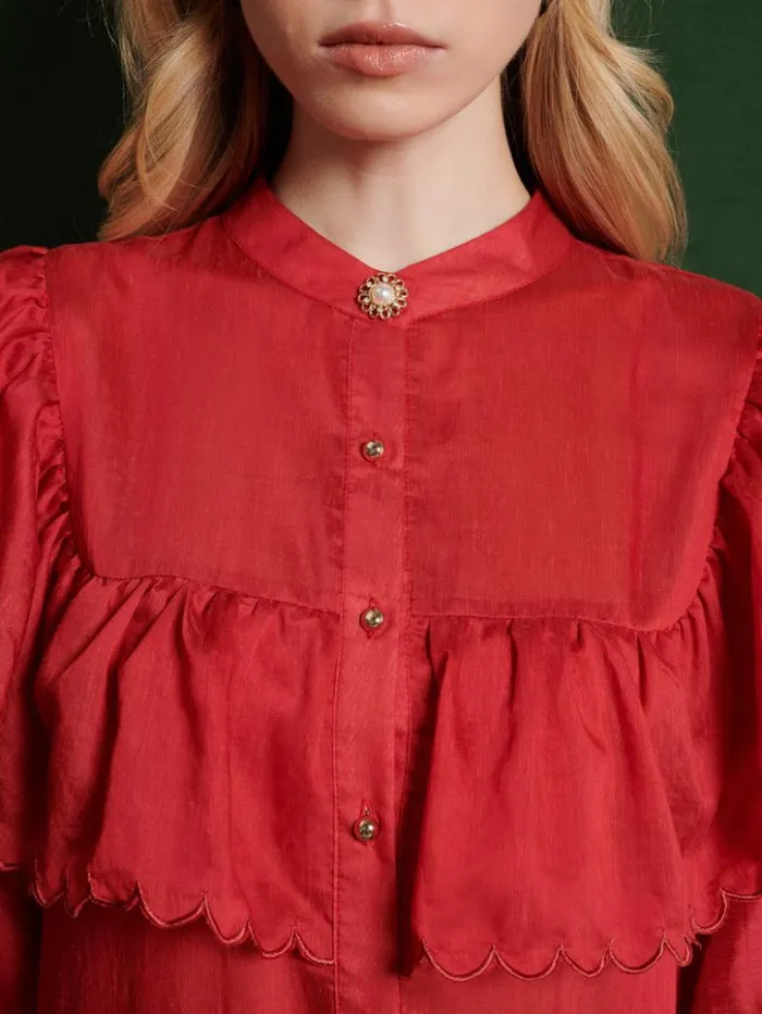 Womenswear Dresses Sister Jane Hazel Scallop Maxi Dress Carmin Red Womenswear Dresses Sister Jane Hazel Scallop Maxi Dress Carmin Red