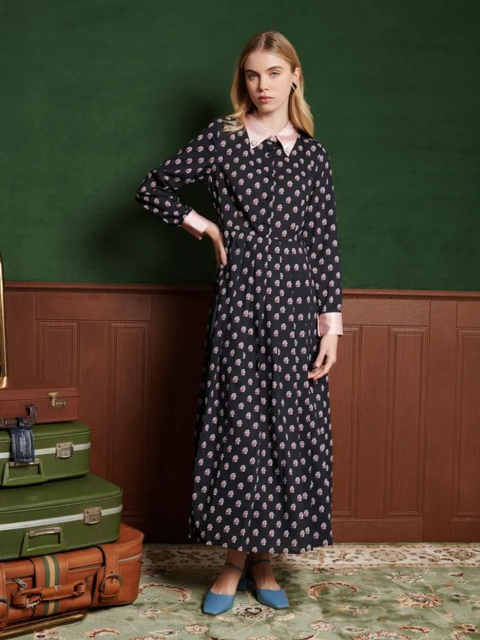 Womenswear Dresses Sister Jane Motion Flower Maxi Dress Sable Black