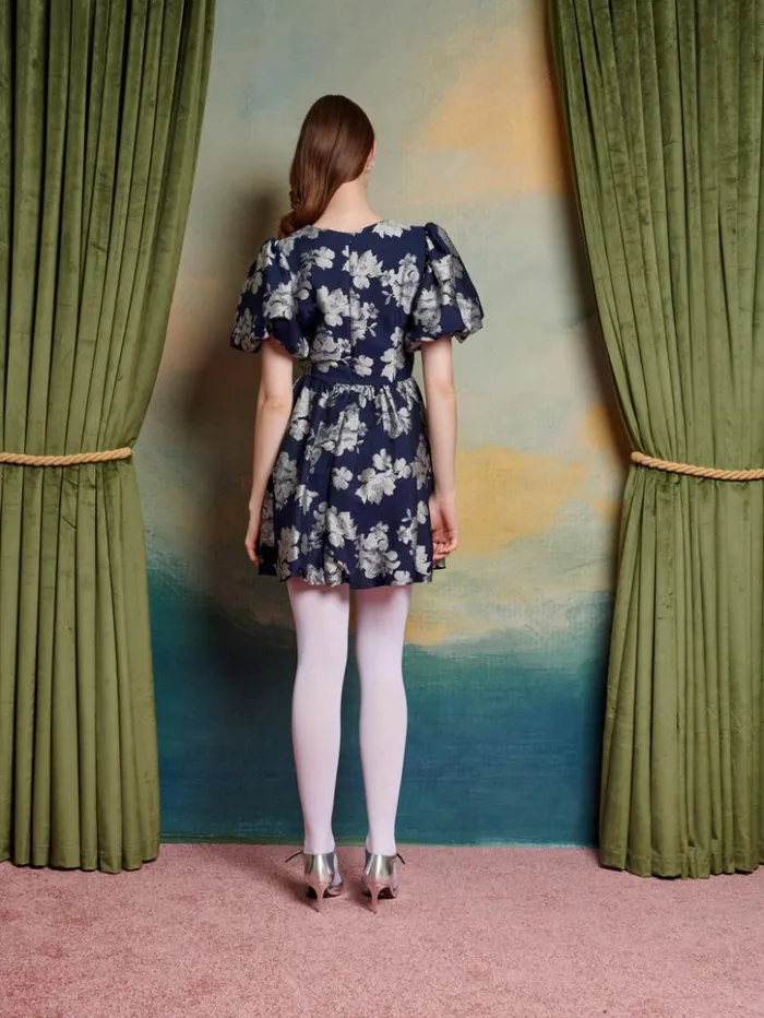 Womenswear Dresses Sister Jane Natalia Floral Jacquard Dress Floral Navy Blue Womenswear Dresses Sister Jane Natalia Floral Jacquard Dress Floral Navy Blue