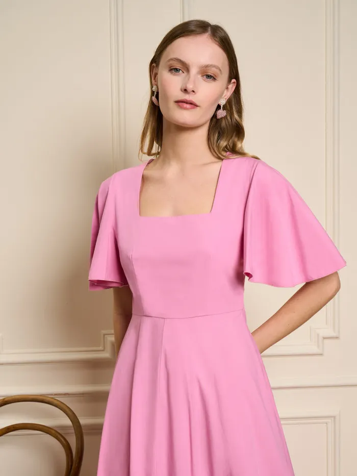 Womenswear Dresses Sister Jane Noisette Flare Midi Dress Geranium Pink Womenswear Dresses Sister Jane Noisette Flare Midi Dress Geranium Pink