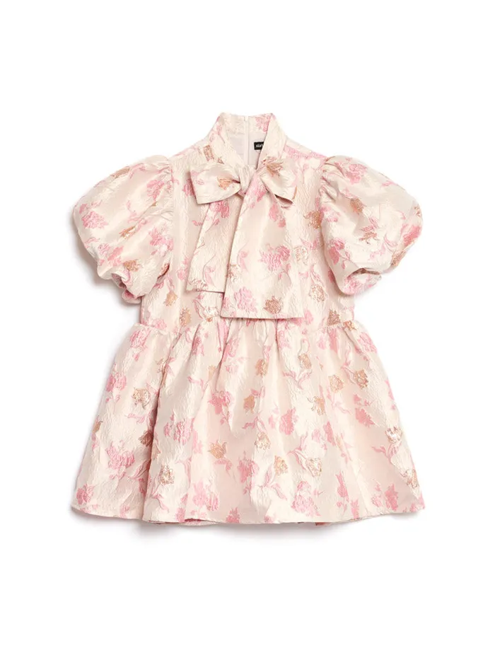 Womenswear Dresses Sister Jane Oak Flower Jacquard Dress Baby Pink Ivory Womenswear Dresses Sister Jane Oak Flower Jacquard Dress Baby Pink Ivory