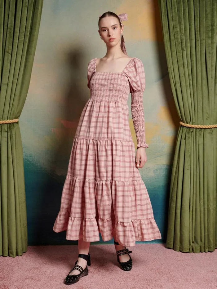 Womenswear Dresses Sister Jane Pointe Check Midi Dress Pink and Red
