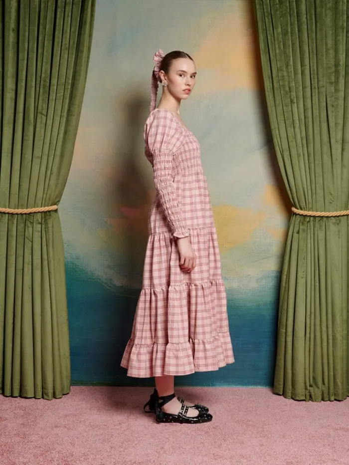 Womenswear Dresses Sister Jane Pointe Check Midi Dress Pink and Red