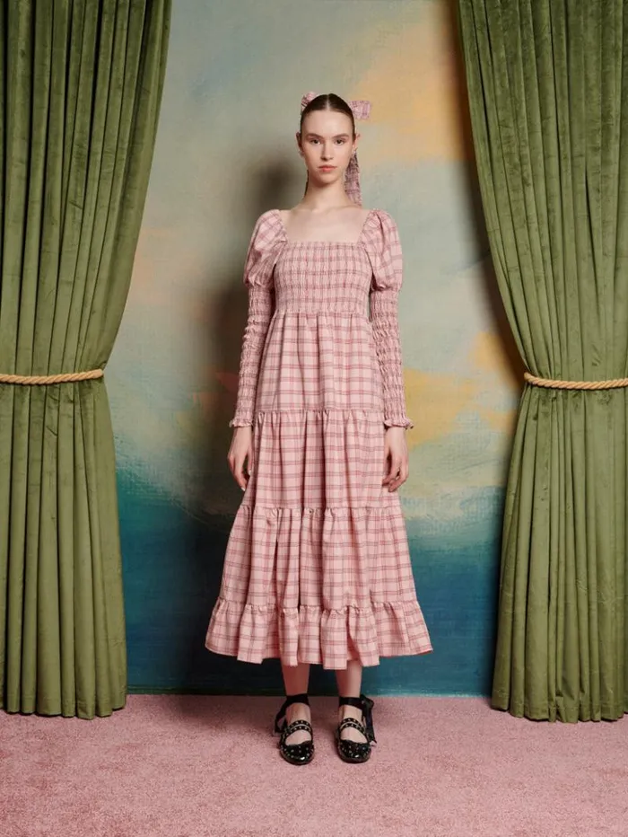 Womenswear Dresses Sister Jane Pointe Check Midi Dress Pink and Red