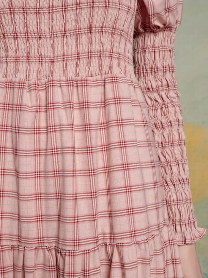Womenswear Dresses Sister Jane Pointe Check Midi Dress Pink and Red