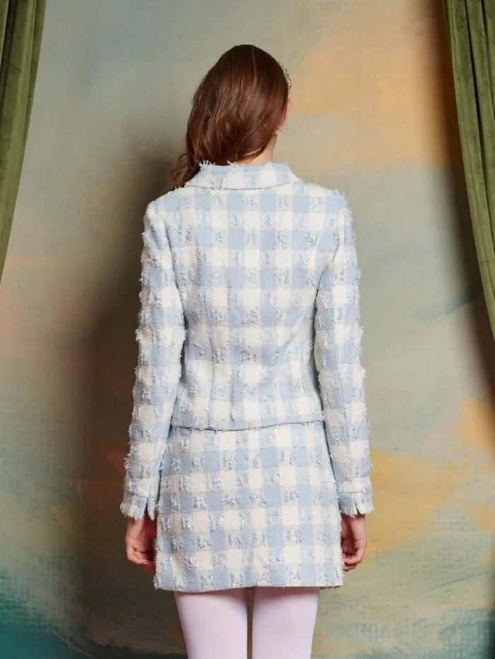 Womenswear Jackets Sister Jane Coranto Check Jacket Baby Blue Check