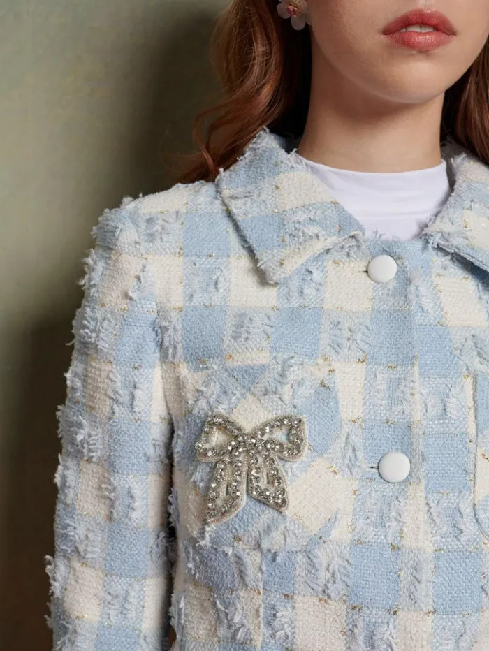 Womenswear Jackets Sister Jane Coranto Check Jacket Baby Blue Check