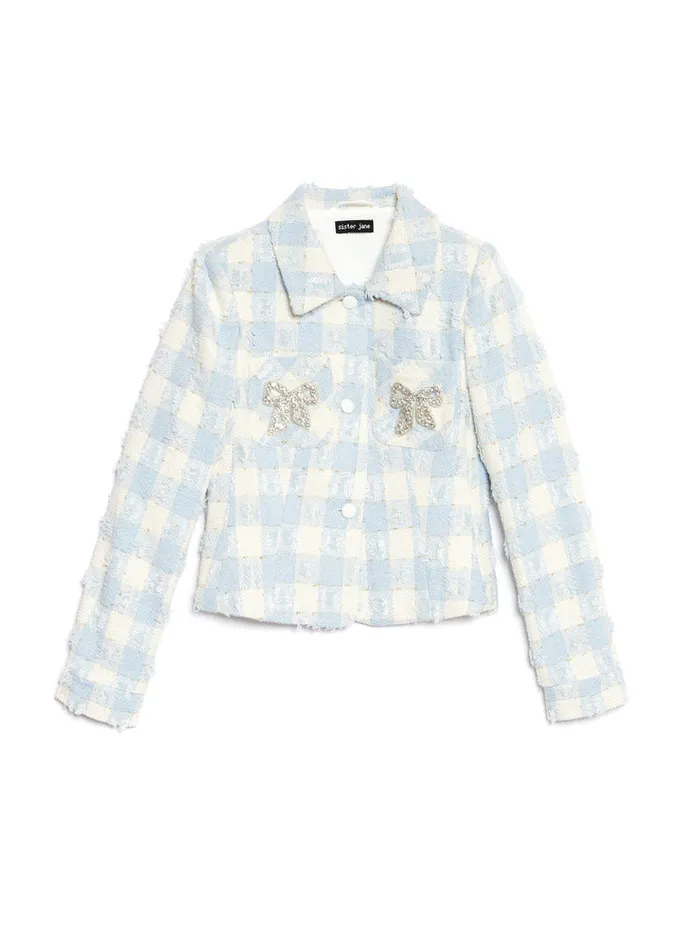 Womenswear Jackets Sister Jane Coranto Check Jacket Baby Blue Check