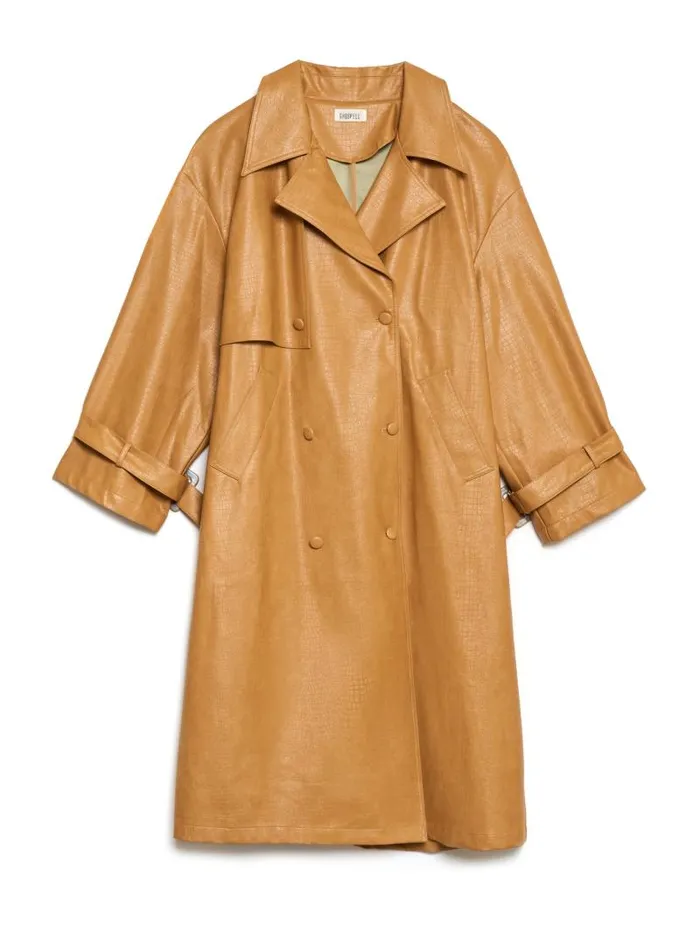 Womenswear Jackets Sister Jane Ghospell Alexa PU Trench Coat Cashew Brown Womenswear Jackets Sister Jane Ghospell Alexa PU Trench Coat Cashew Brown