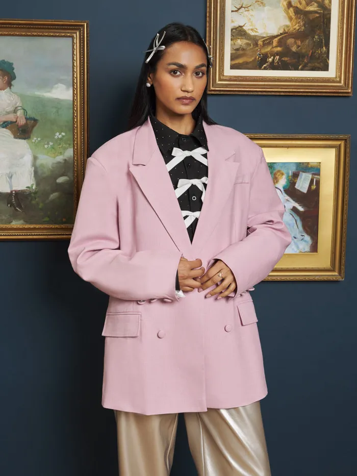 Womenswear Jackets Sister Jane Harlow Woven Blazer Dusty Pink