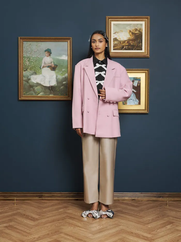Womenswear Jackets Sister Jane Harlow Woven Blazer Dusty Pink