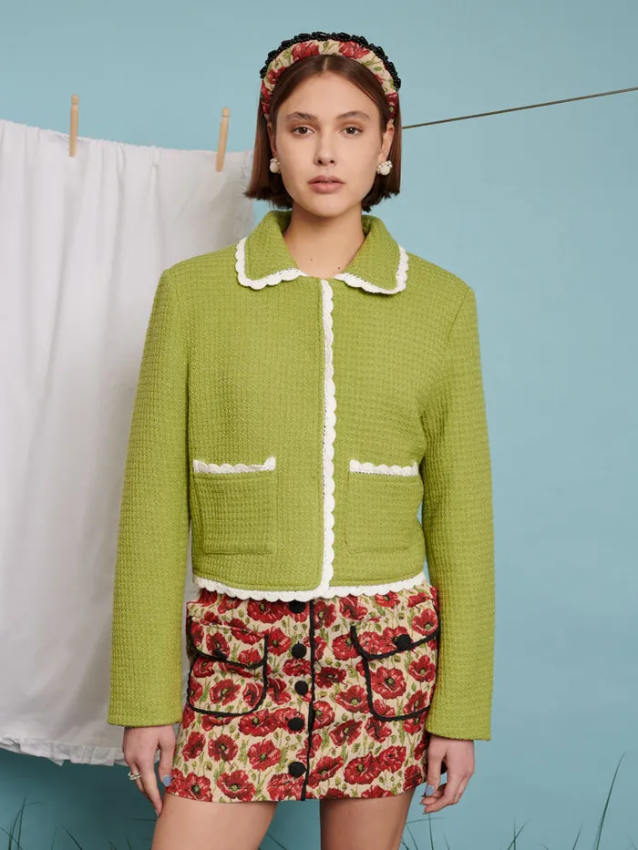 Womenswear Jackets Sister Jane Matilda Tweed Jacket Lime Green