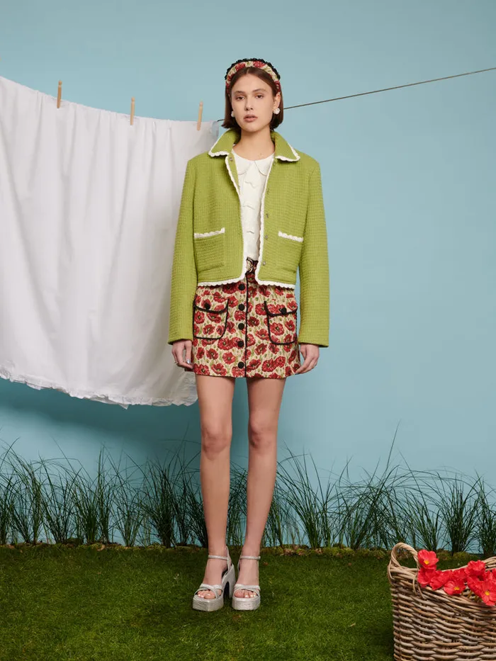 Womenswear Jackets Sister Jane Matilda Tweed Jacket Lime Green